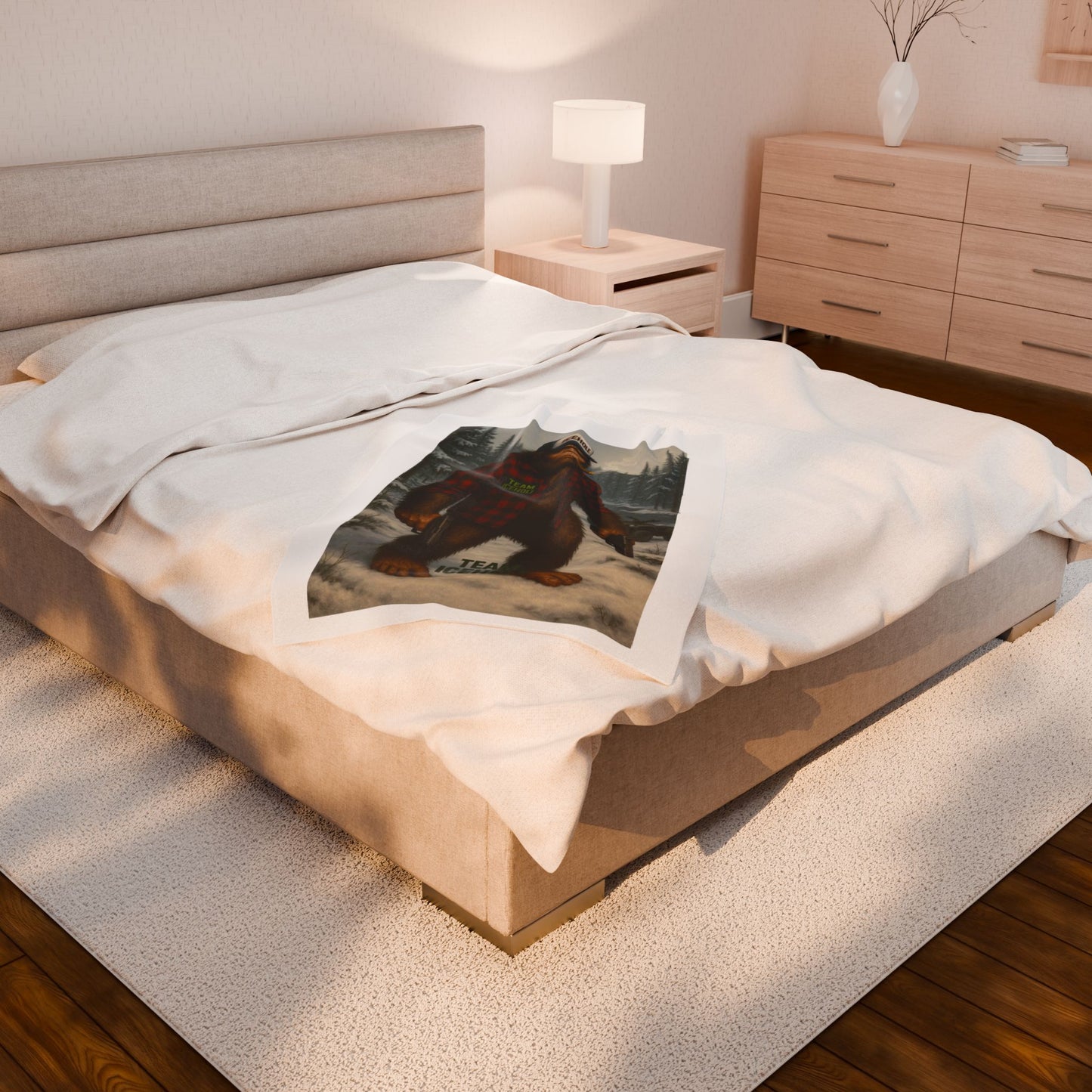 Cozy Sasquatch Plush Blanket - Team Icehole Design