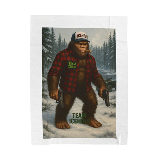 Cozy Sasquatch Plush Blanket - Team Icehole Design