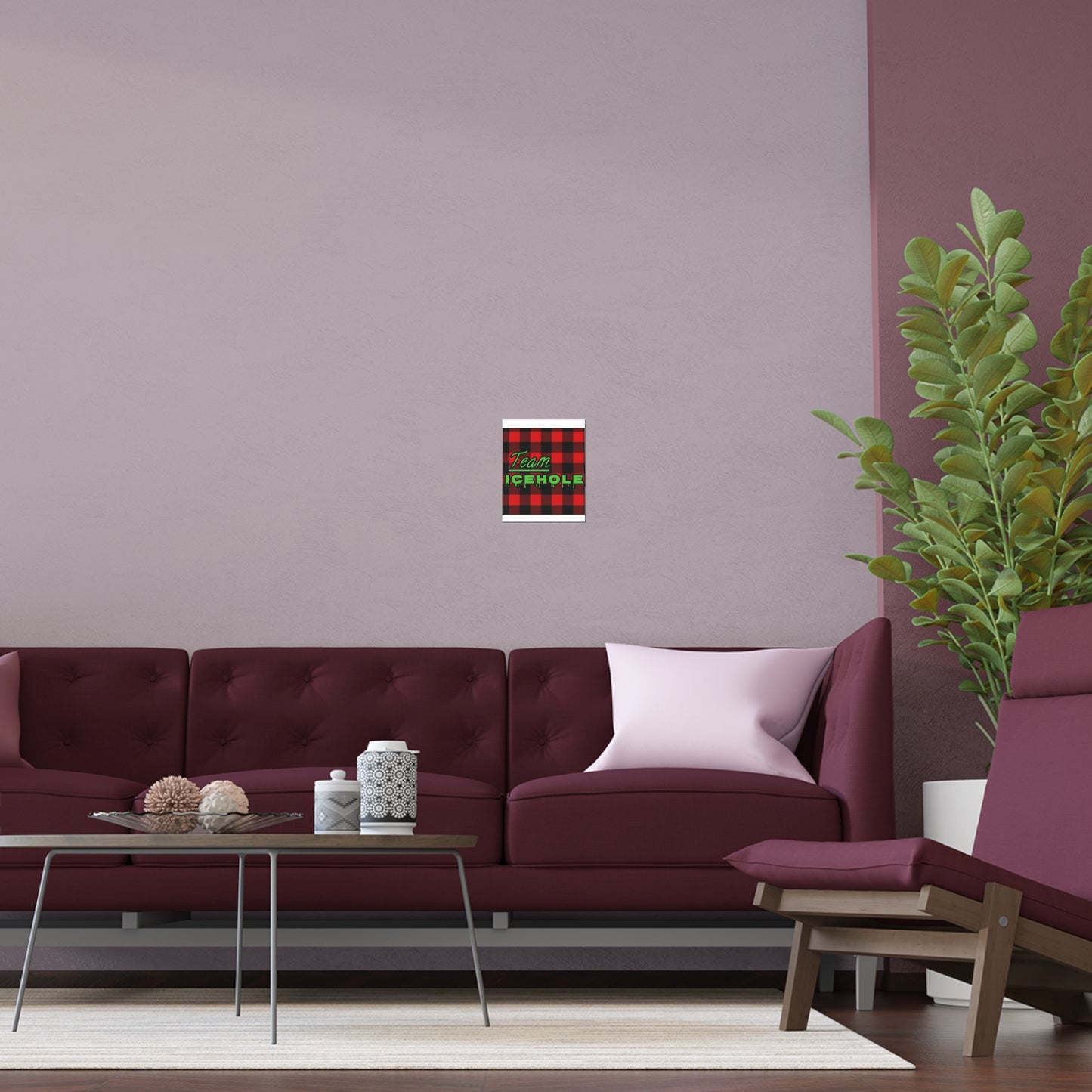 Team Icehole Plaid Silk Poster — Indoor/Outdoor Holiday Decor