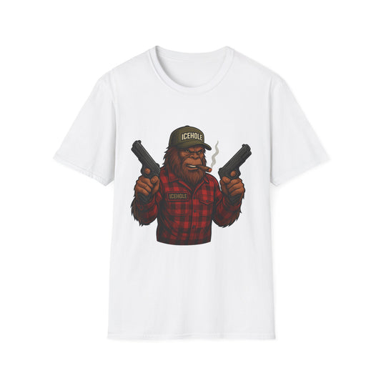 Bigfoot Graphic No Background Team IceHole Mascot T-Shirt - Unisex Softstyle Tee