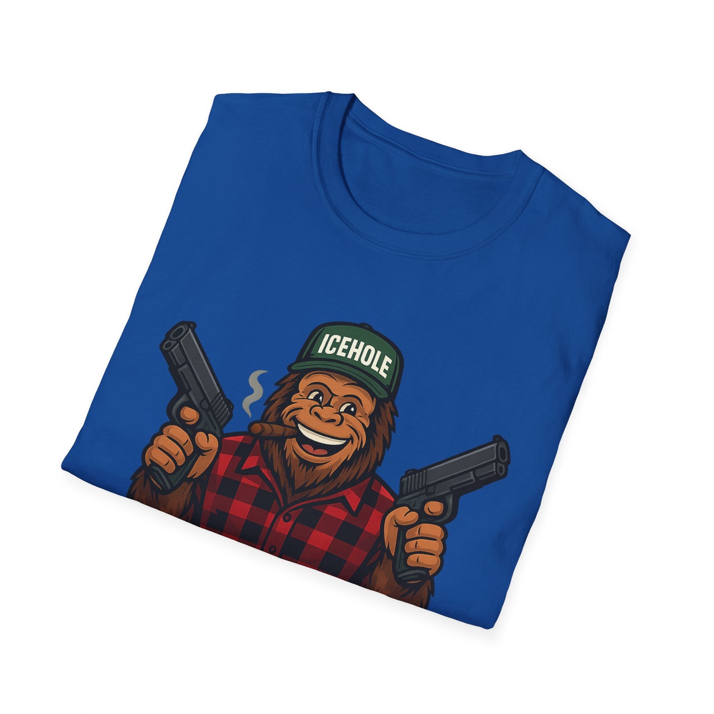Adventure Living On The Edge Team IceHole Big Foot -Unisex Softstyle T-Shirt