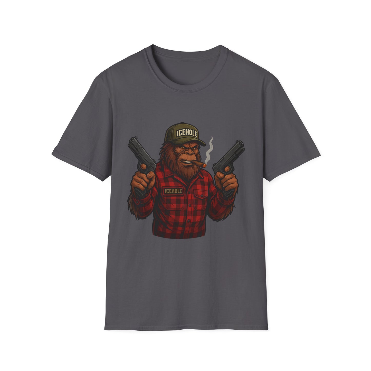 Bigfoot Graphic No Background Team IceHole Mascot T-Shirt - Unisex Softstyle Tee