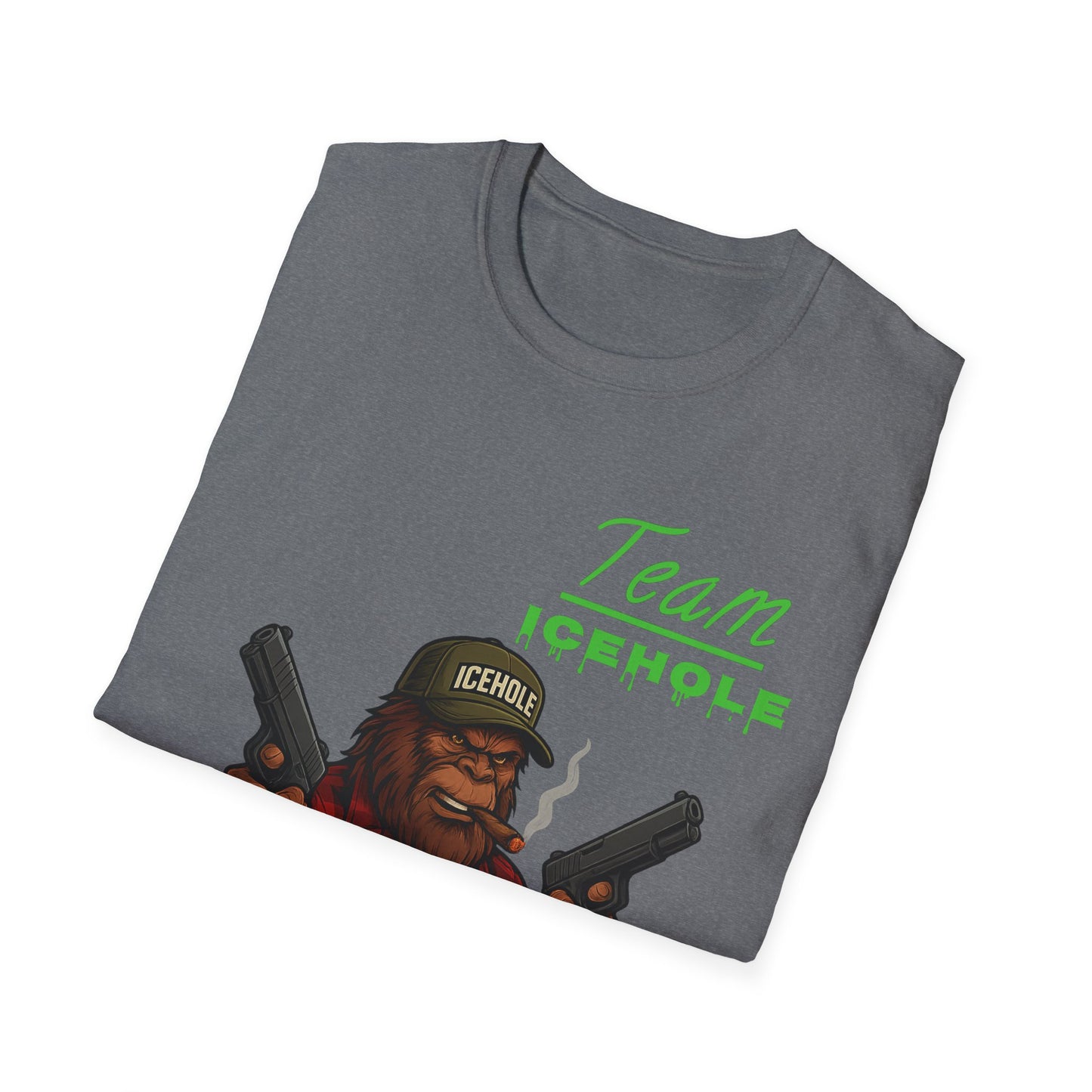 Team Icehole Bigfoot Unisex T-Shirt, Funny Gift for Outdoorsy Friends, Camping Tee, Quirky Graphic Shirt, Great for Parties