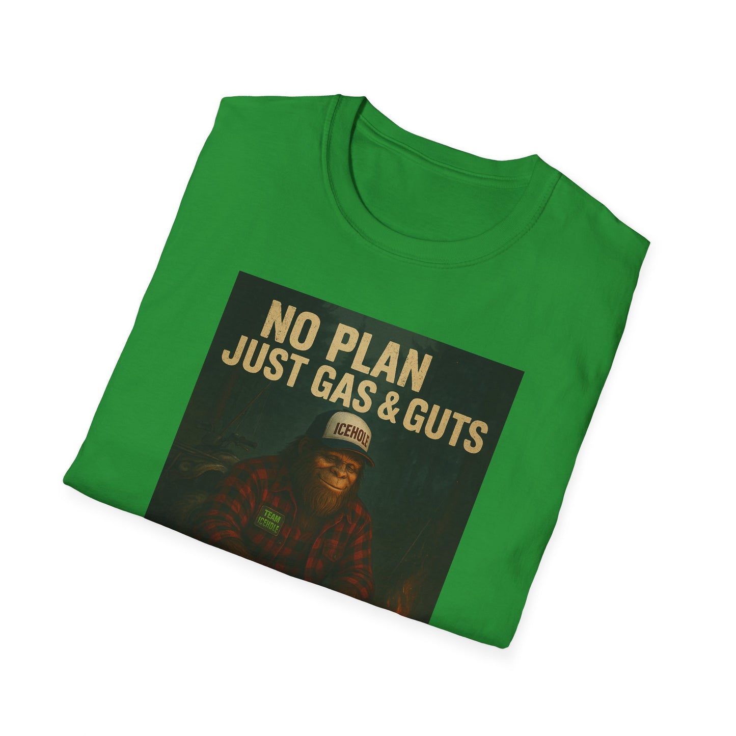 No Plan Just Gas & Guts' Camping Tee for Outdoor Enthusiasts | Team IceHole