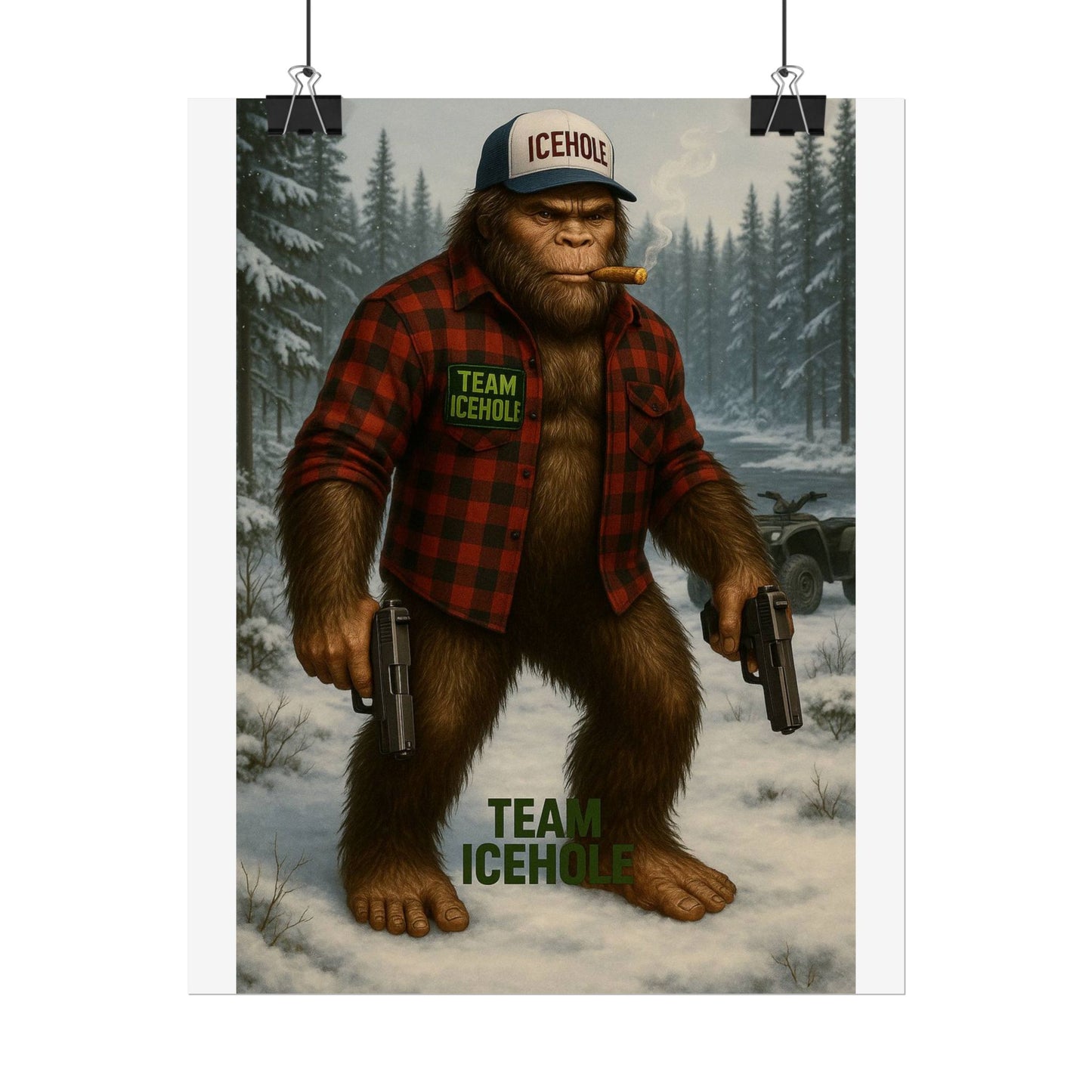 Team IceHole Bigfoot Logo Rolled Poster