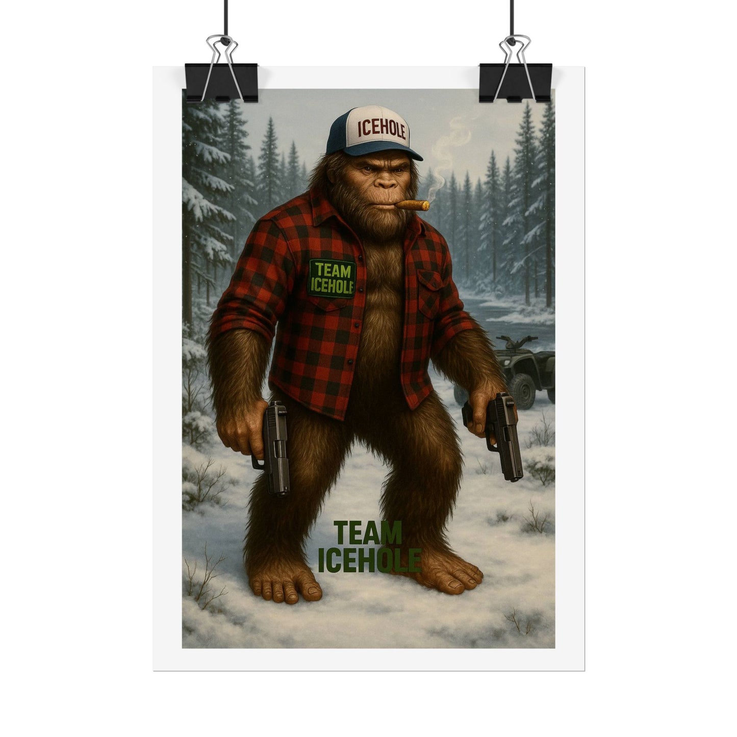 Team IceHole Bigfoot Logo Rolled Poster