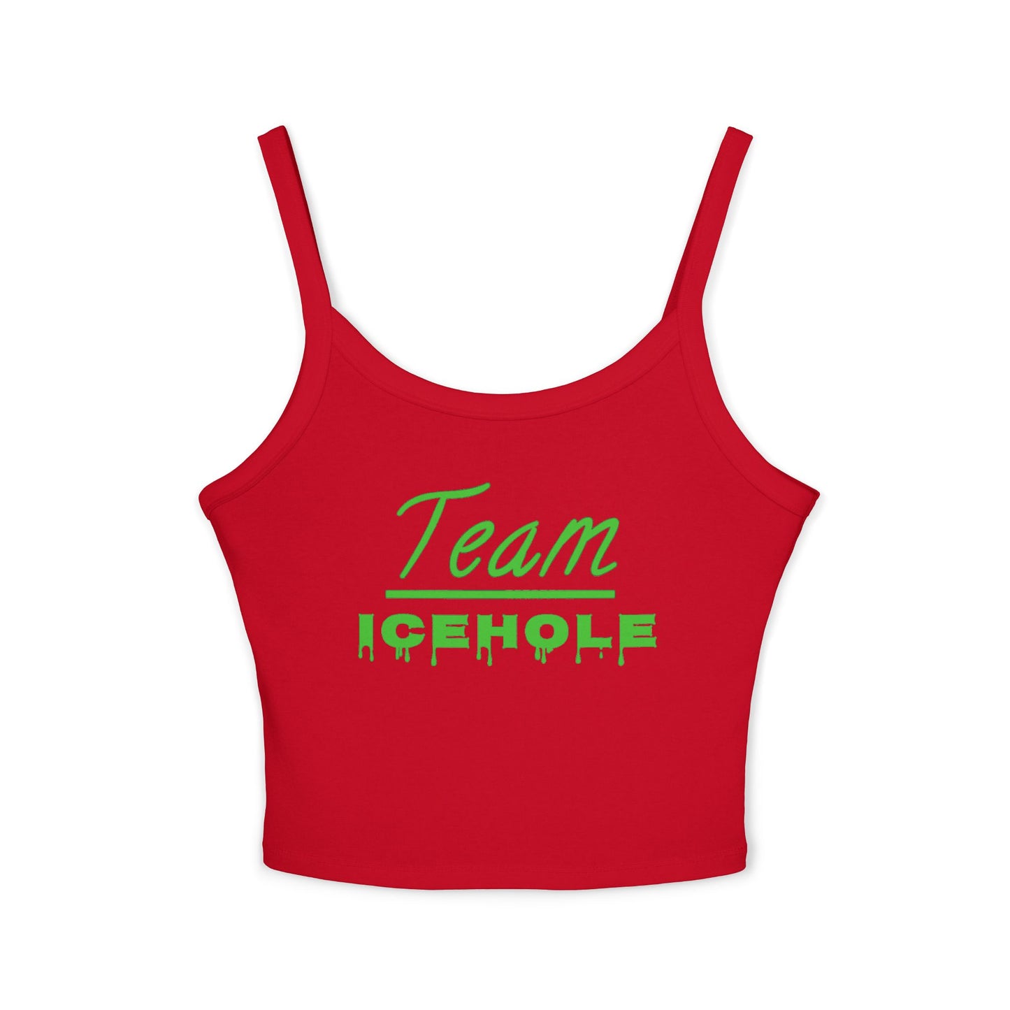 Team Icehole Transparent Background Women's Spaghetti Strap Belly Tank Top