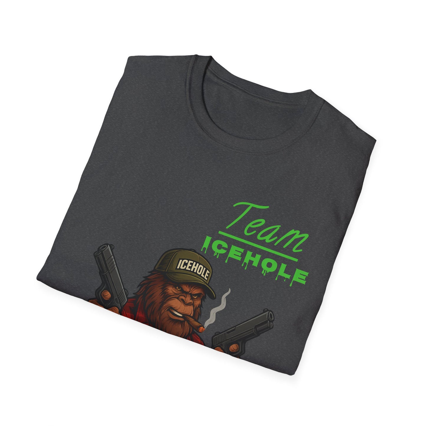 Team Icehole Bigfoot Unisex T-Shirt, Funny Gift for Outdoorsy Friends, Camping Tee, Quirky Graphic Shirt, Great for Parties