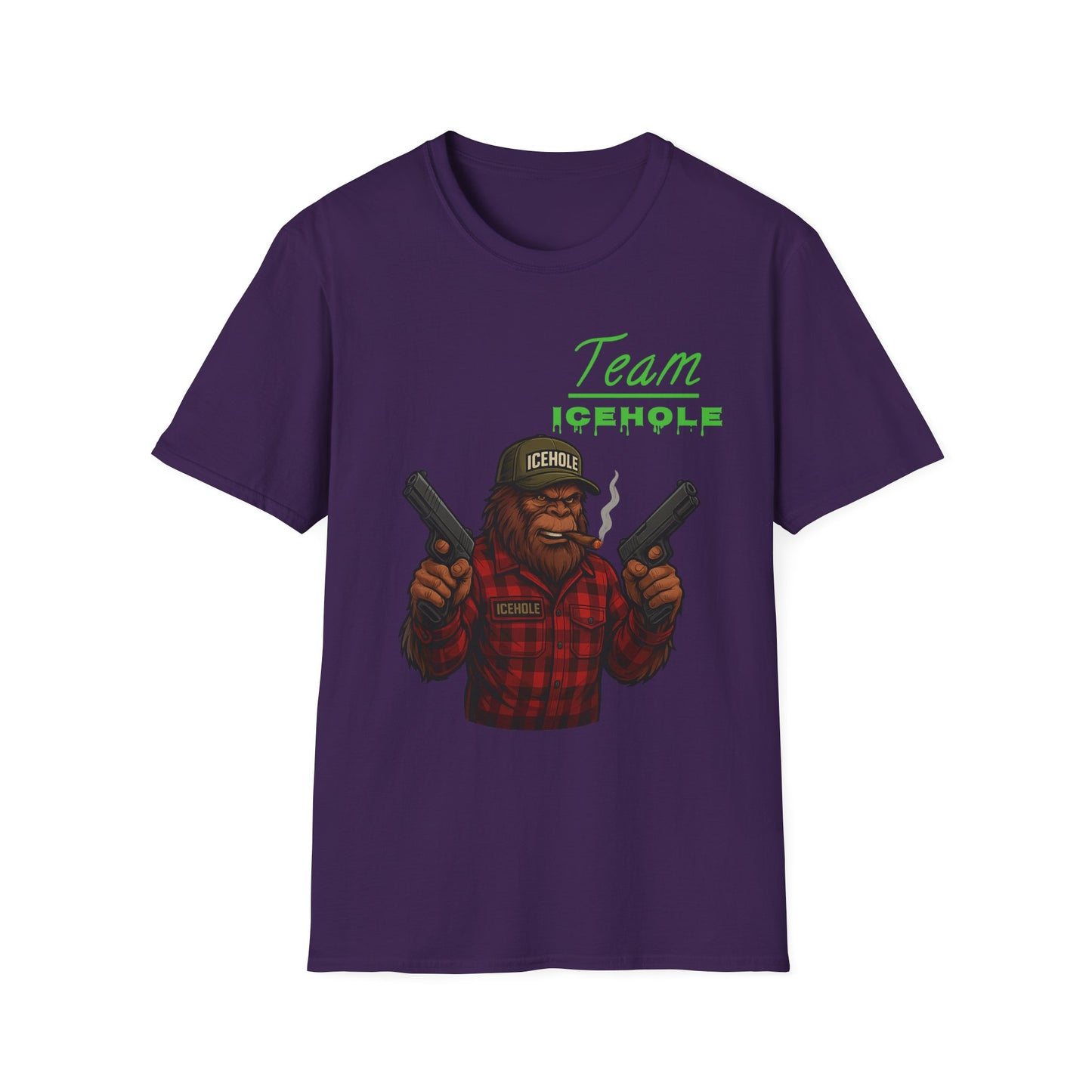 Team Icehole Bigfoot Unisex T-Shirt, Funny Gift for Outdoorsy Friends, Camping Tee, Quirky Graphic Shirt, Great for Parties