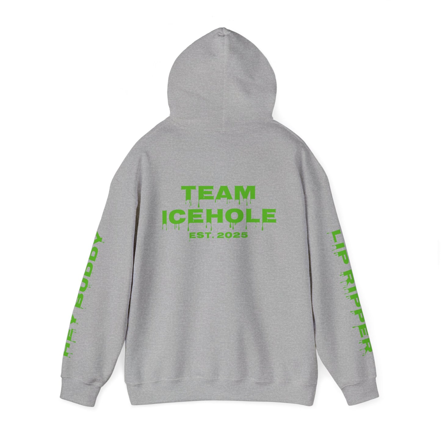 Hoodie - Minimal Green "PAUL / TEAM ICEHOLE" Front Graphic Hoodie