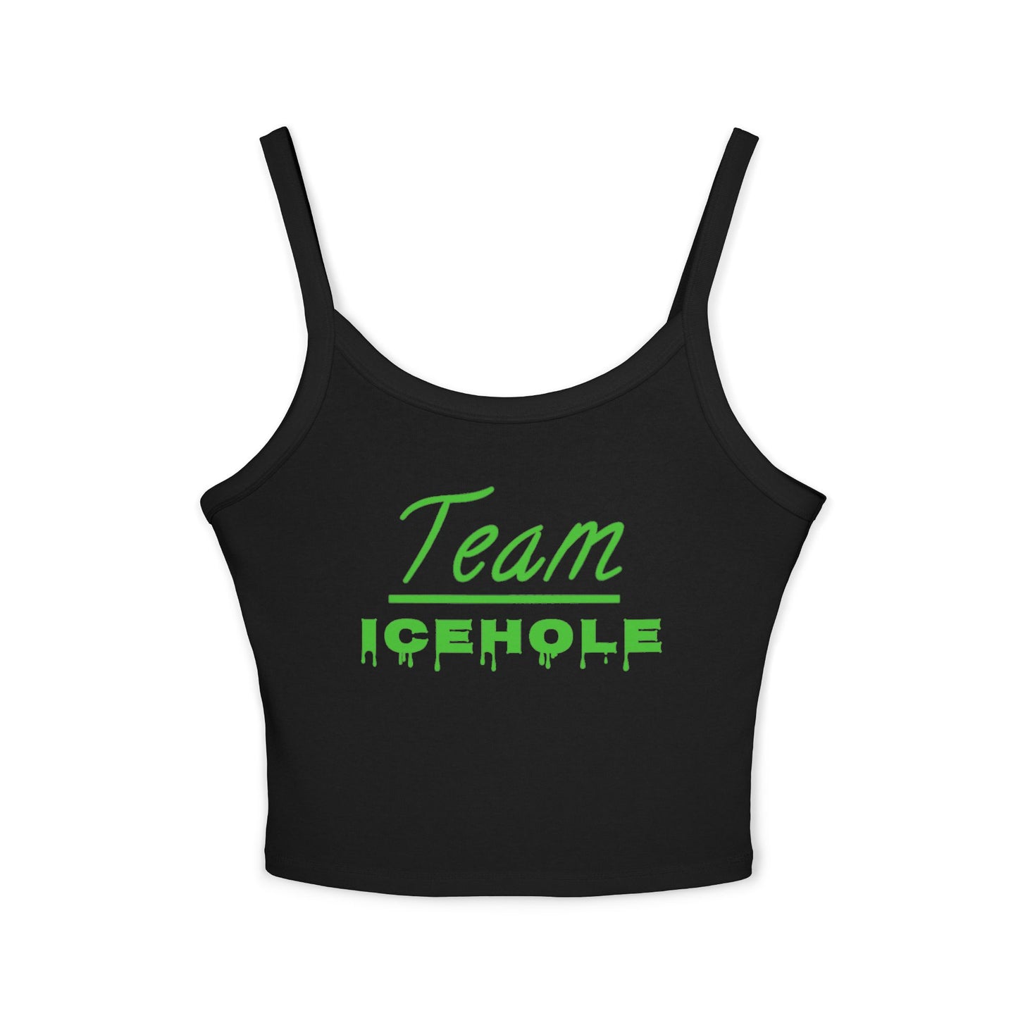 Team Icehole Transparent Background Women's Spaghetti Strap Belly Tank Top