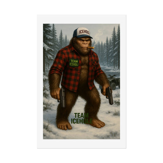 Team IceHole Bigfoot Logo Rolled Poster