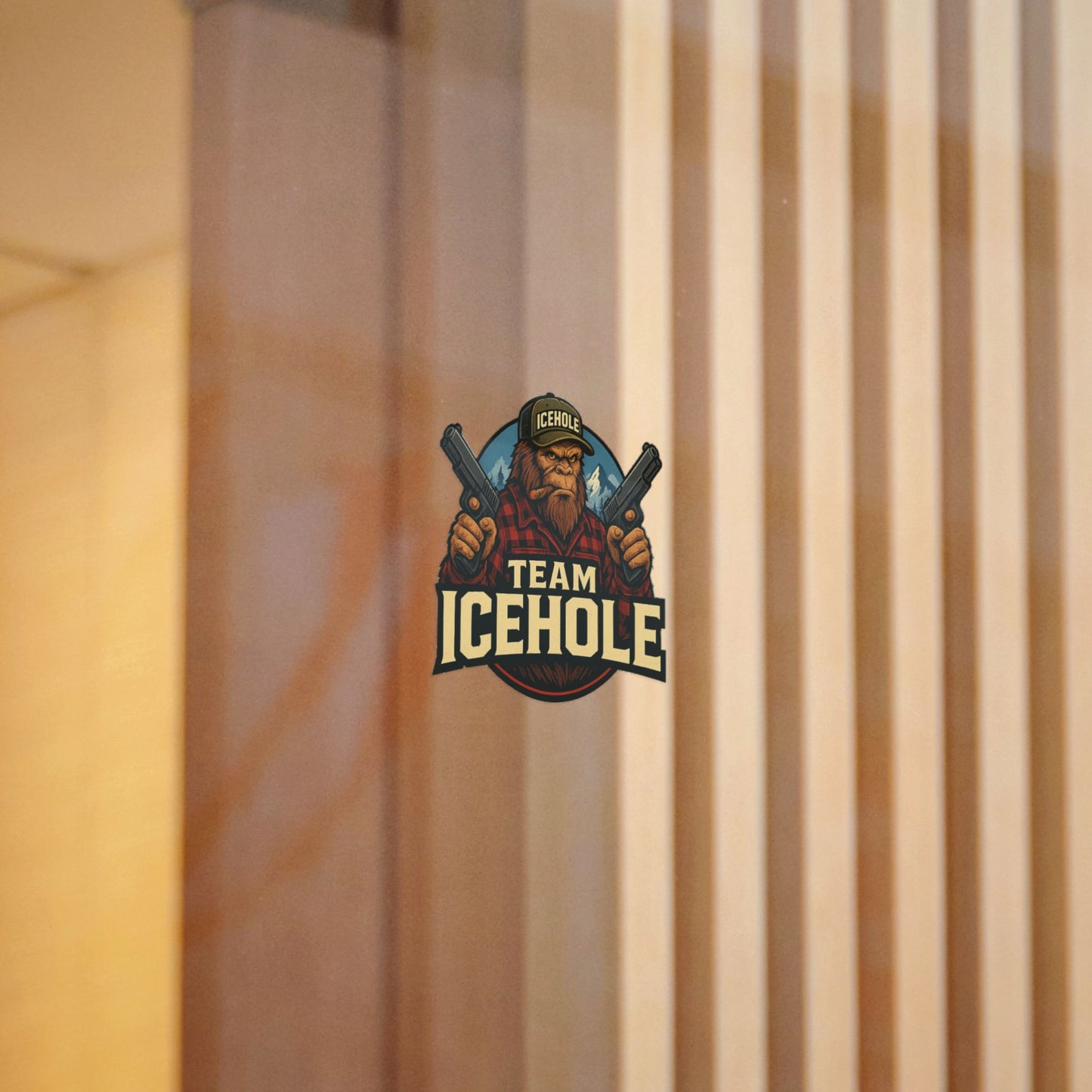 Team Icehole Big Foot Die-Cut Stickers - Fun Outdoor Decal for Enthusiasts