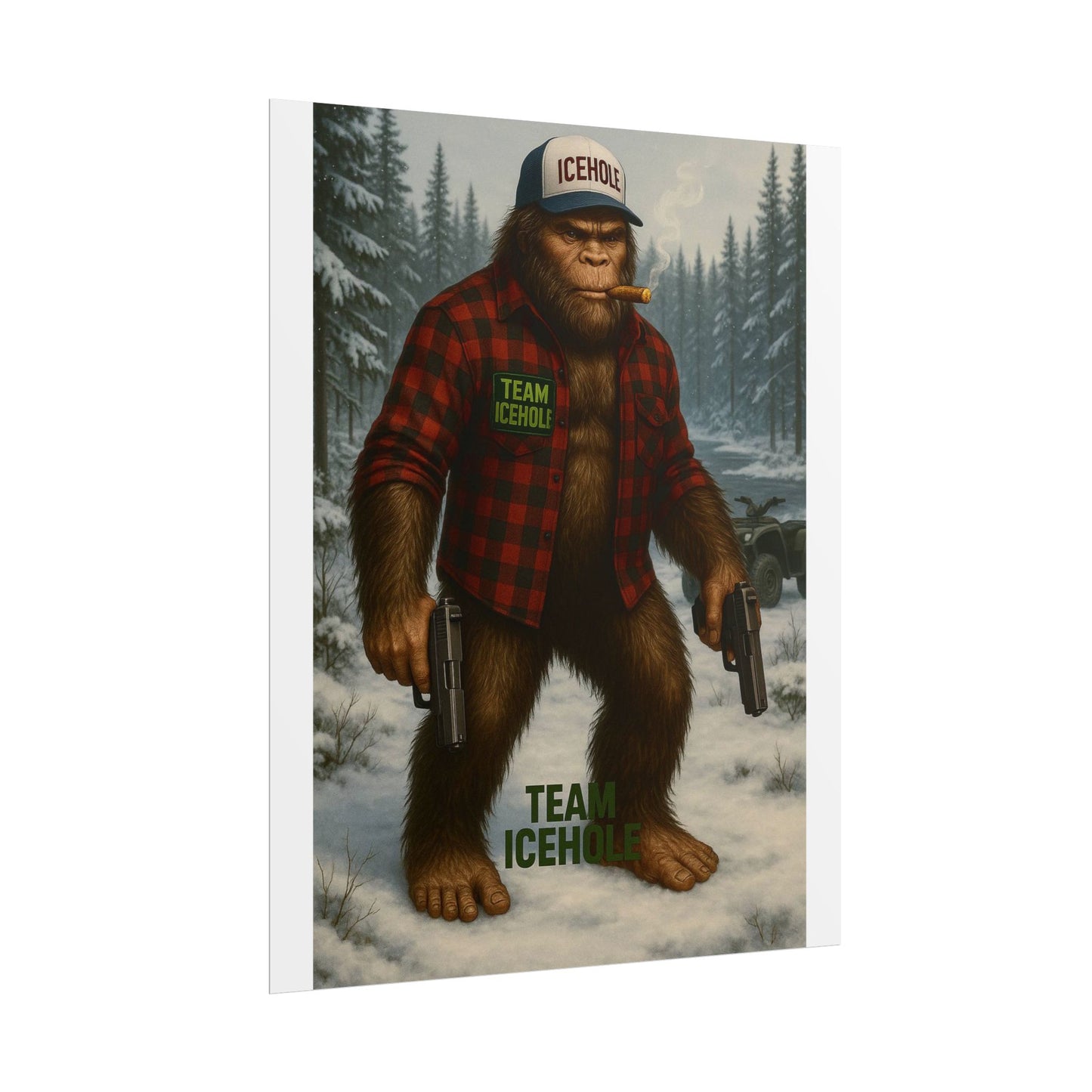 Team IceHole Bigfoot Logo Rolled Poster