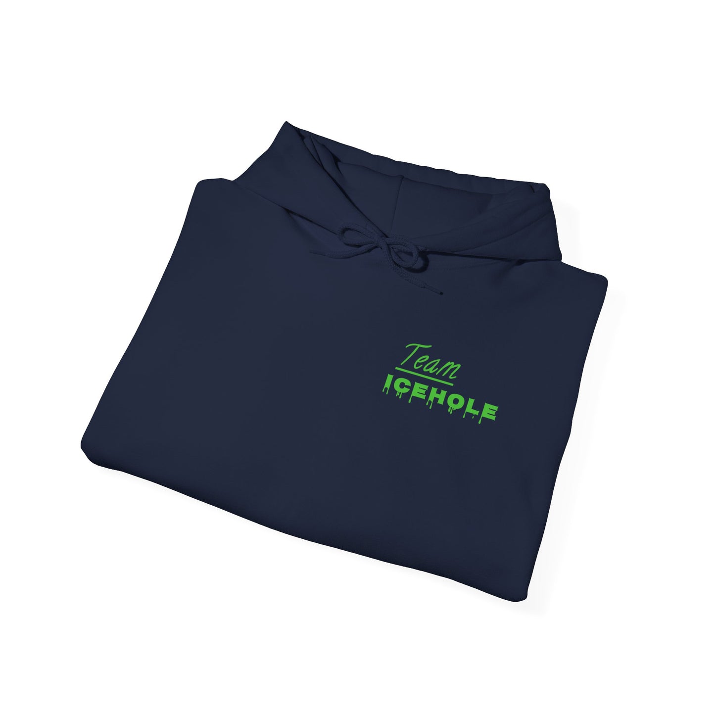 Icehole Hoodie — Minimal Green 'Team Icehole' Logo Pullover