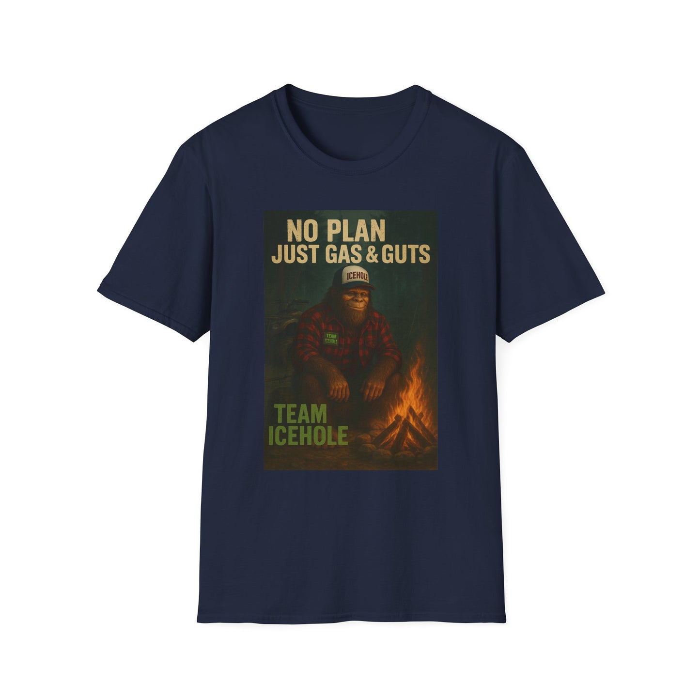 No Plan Just Gas & Guts' Camping Tee for Outdoor Enthusiasts | Team IceHole