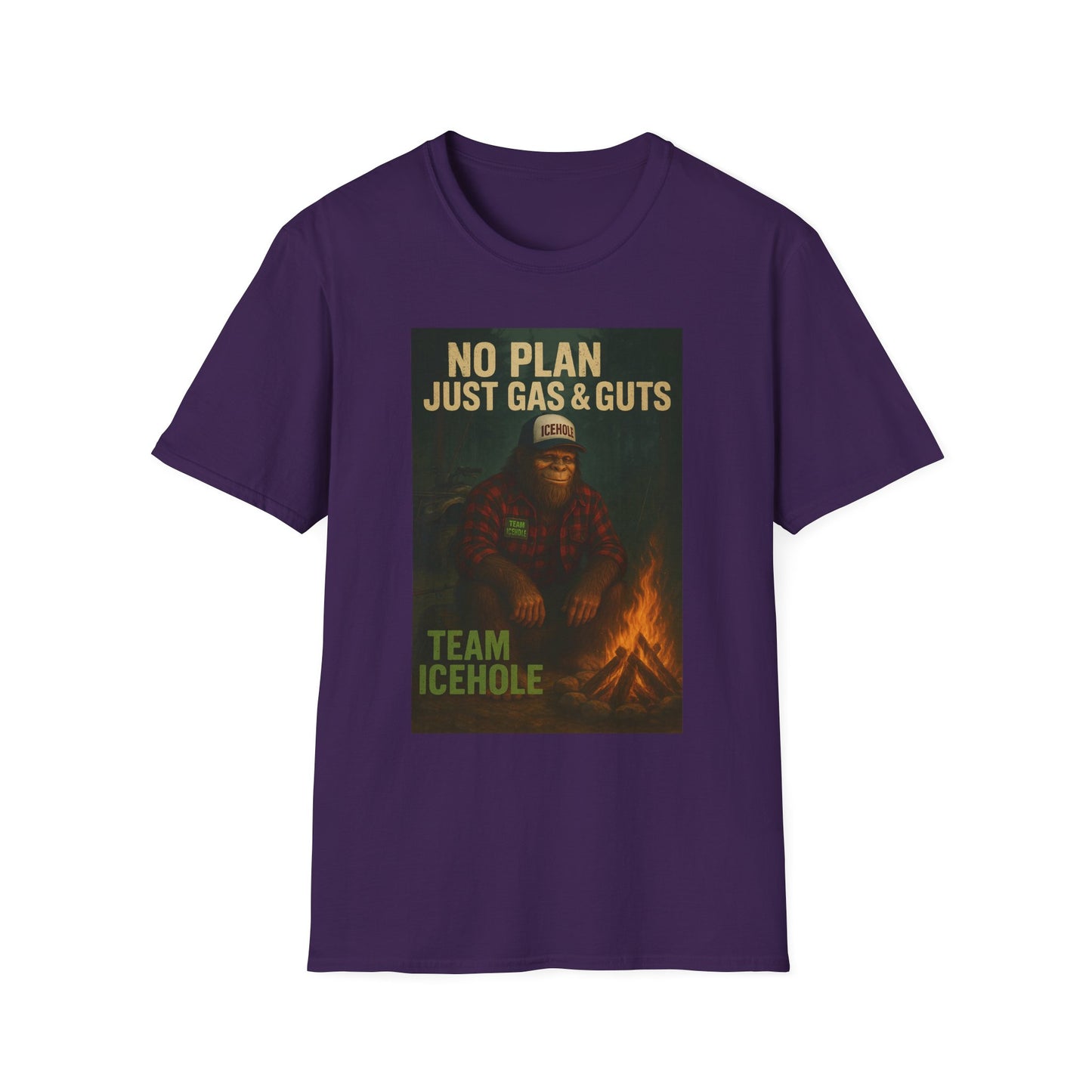 No Plan Just Gas & Guts' Camping Tee for Outdoor Enthusiasts | Team IceHole