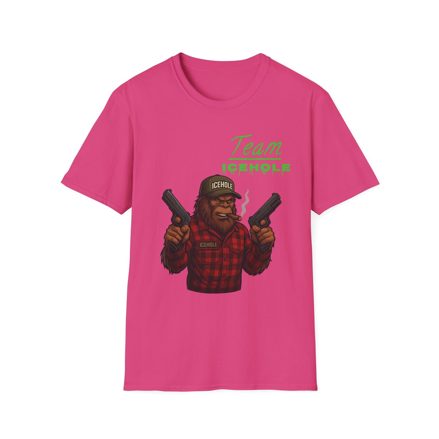 Team Icehole Bigfoot Unisex T-Shirt, Funny Gift for Outdoorsy Friends, Camping Tee, Quirky Graphic Shirt, Great for Parties