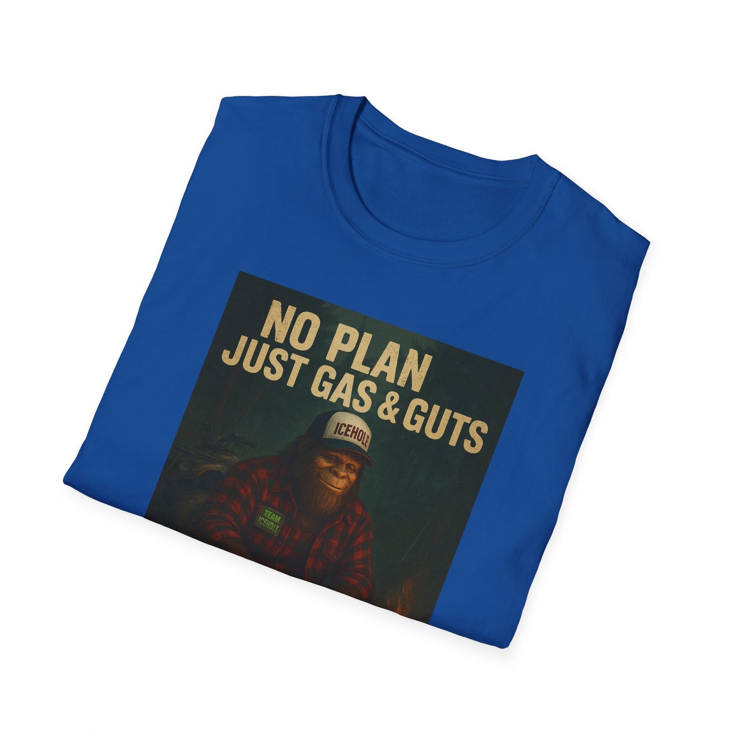 No Plan Just Gas & Guts' Camping Tee for Outdoor Enthusiasts | Team IceHole