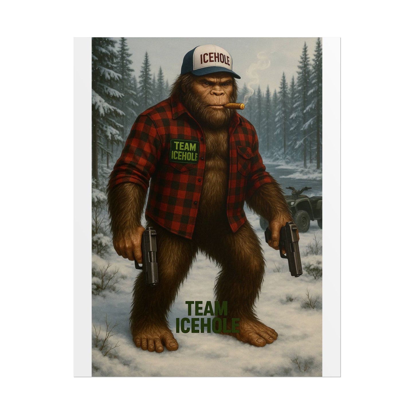 Team IceHole Bigfoot Logo Rolled Poster