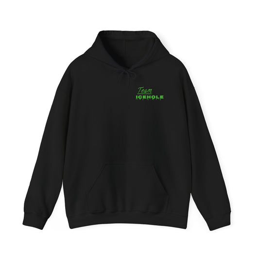 Icehole Hoodie — Minimal Green 'Team Icehole' Logo Pullover