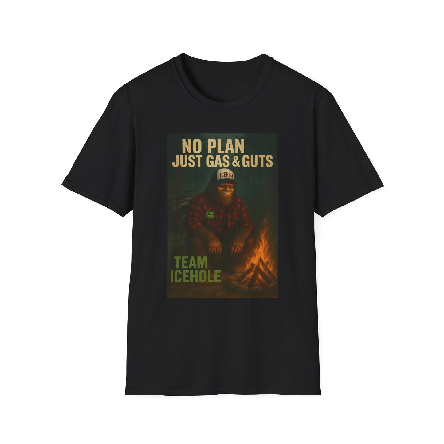No Plan Just Gas & Guts' Camping Tee for Outdoor Enthusiasts | Team IceHole