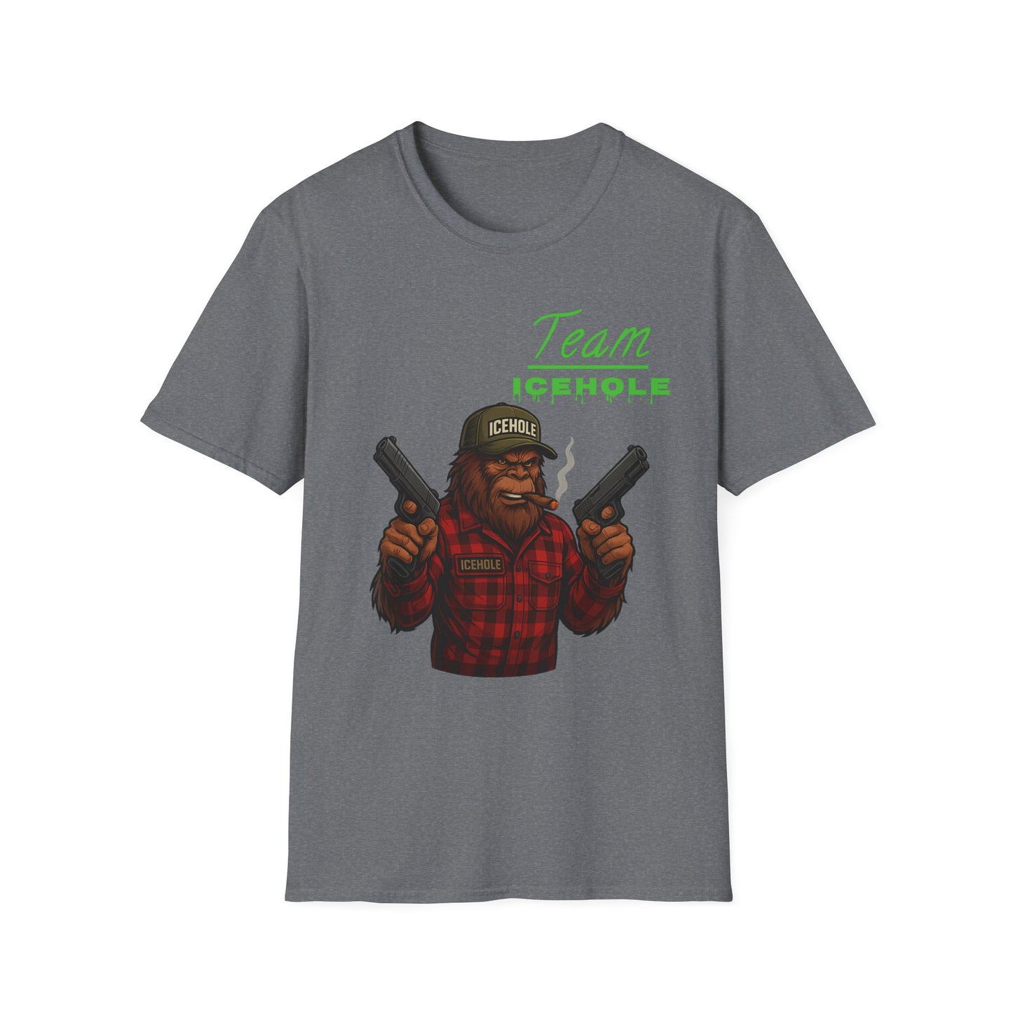 Team Icehole Bigfoot Unisex T-Shirt, Funny Gift for Outdoorsy Friends, Camping Tee, Quirky Graphic Shirt, Great for Parties
