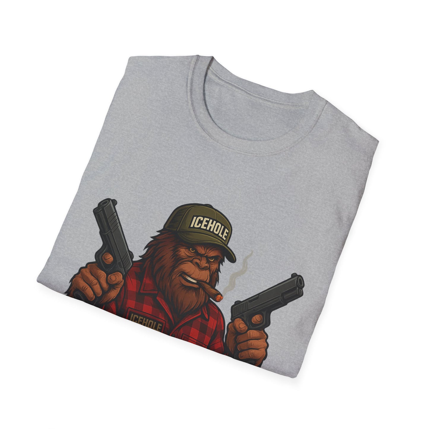 Bigfoot Graphic No Background Team IceHole Mascot T-Shirt - Unisex Softstyle Tee