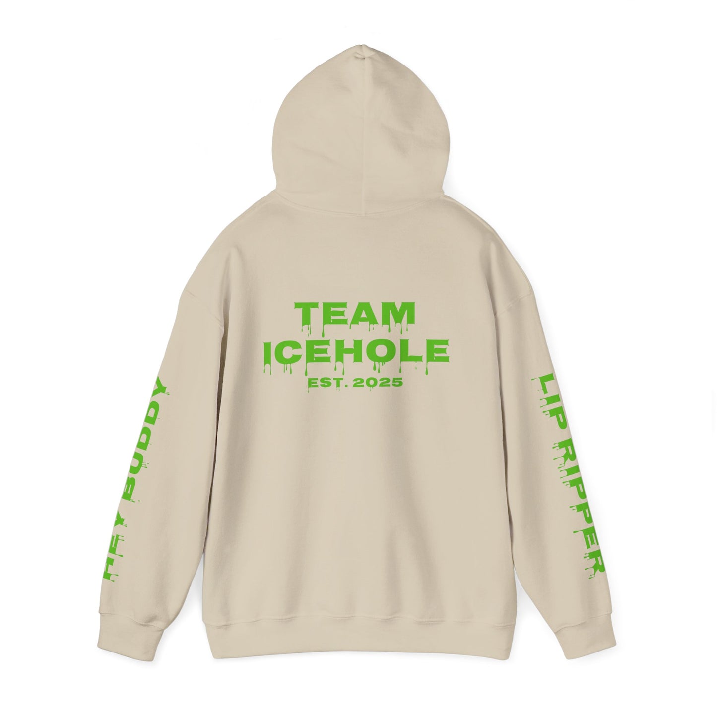 Hoodie - Minimal Green "PAUL / TEAM ICEHOLE" Front Graphic Hoodie