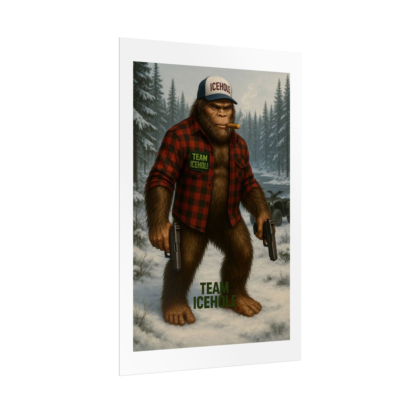 Team IceHole Bigfoot Logo Rolled Poster