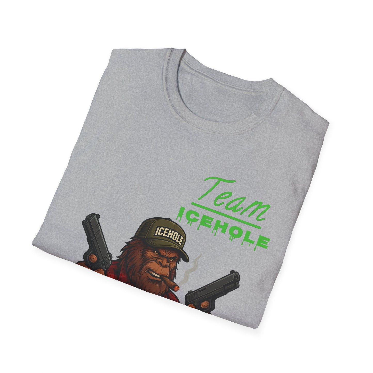Team Icehole Bigfoot Unisex T-Shirt, Funny Gift for Outdoorsy Friends, Camping Tee, Quirky Graphic Shirt, Great for Parties
