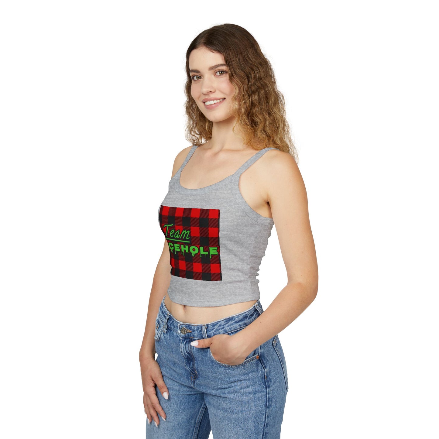 Team Icehole Spaghetti Strap Belly Tank Top