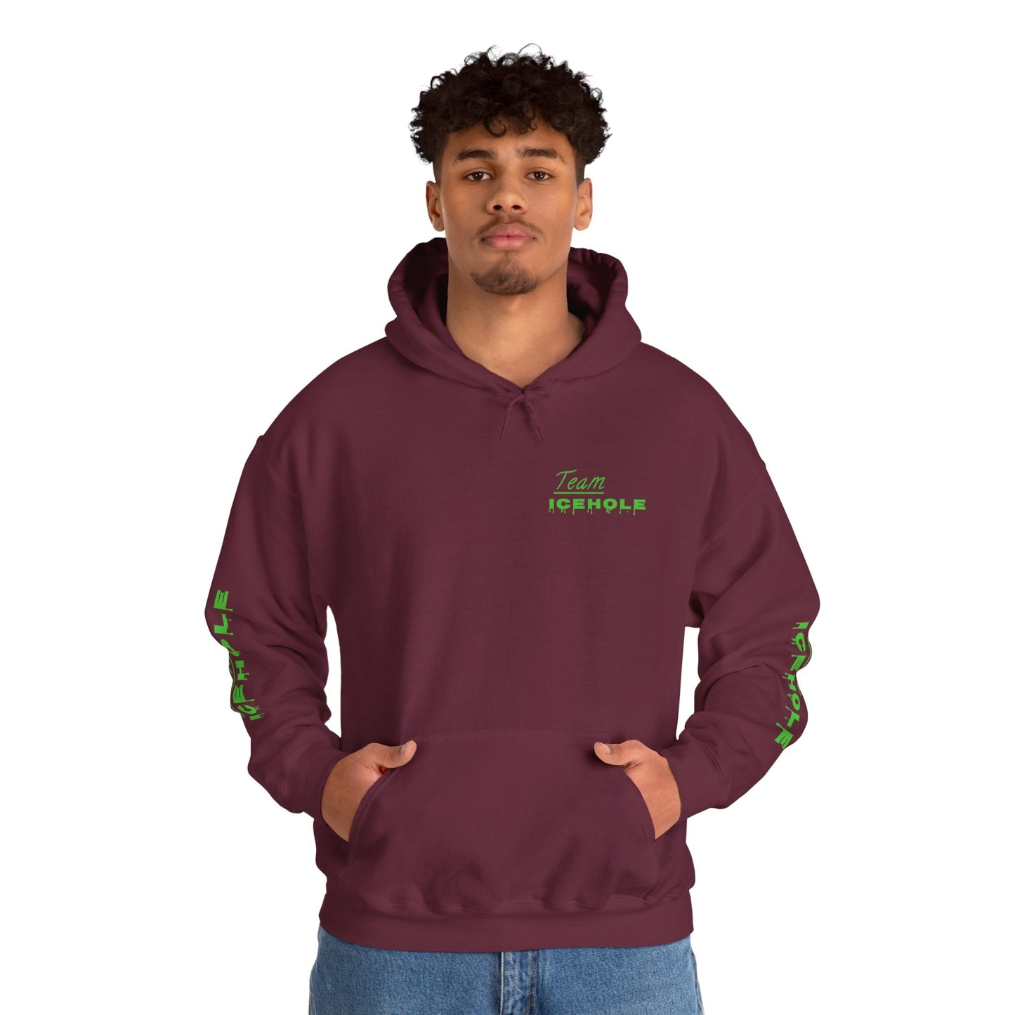 Icehole Hoodie — "Team ICEHOLE" Neon Logo Pullover