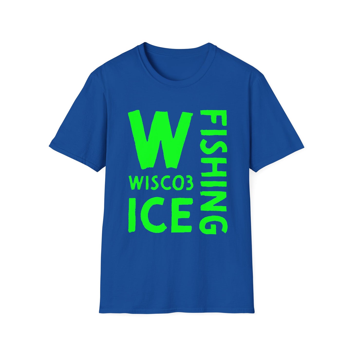 Wisco3 Green Letters Unisex Softstyle T-Shirt - Perfect for Anglers and Outdoor Enthusiasts
