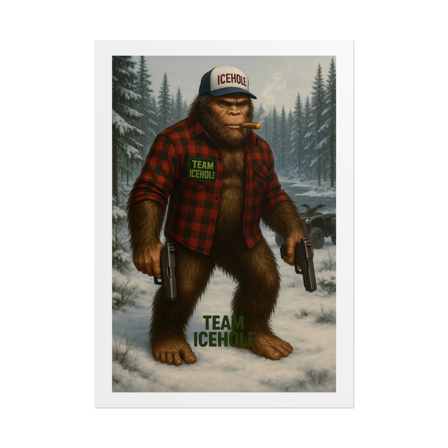 Team IceHole Bigfoot Logo Rolled Poster
