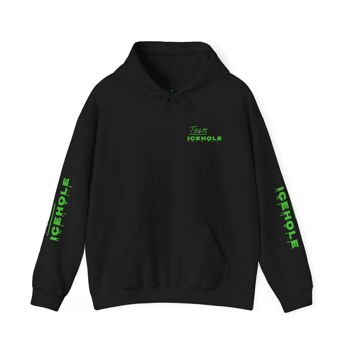 Icehole Hoodie — "Team ICEHOLE" Neon Logo Pullover