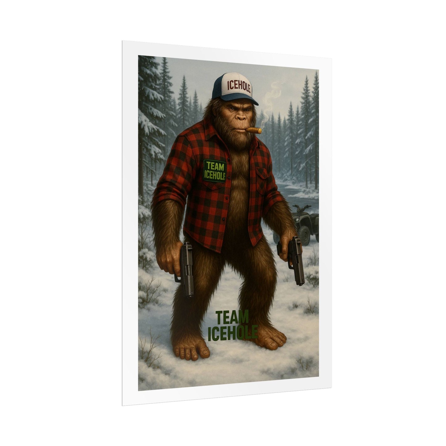 Team IceHole Bigfoot Logo Rolled Poster