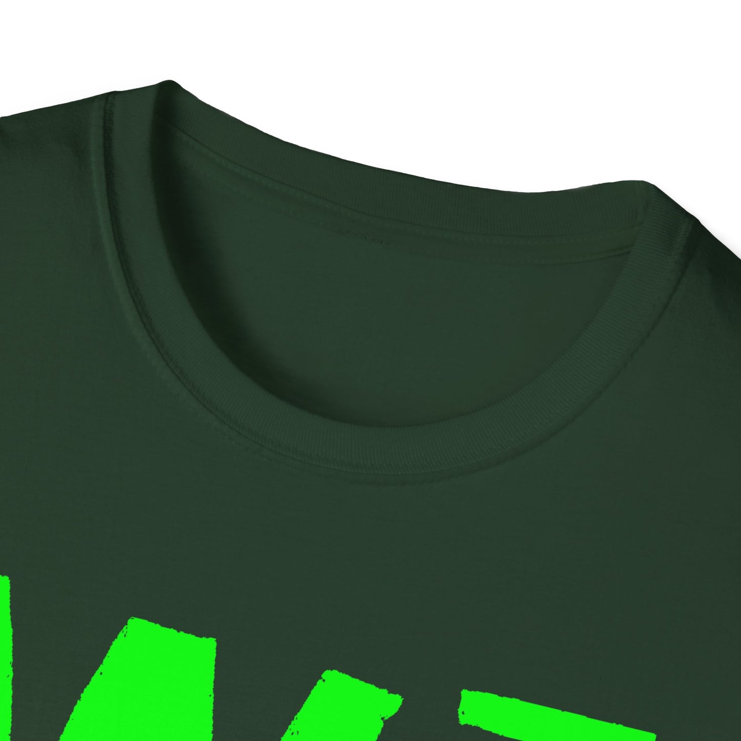 Wisco3 Green Letters Unisex Softstyle T-Shirt - Perfect for Anglers and Outdoor Enthusiasts