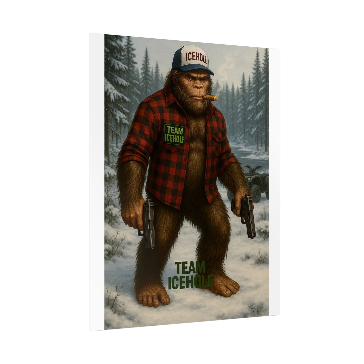 Team IceHole Bigfoot Logo Rolled Poster