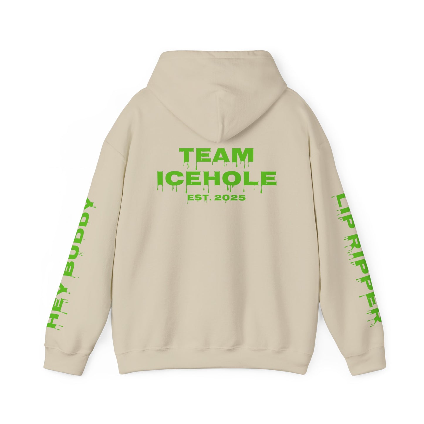 Hoodie - Minimal Green "PAUL / TEAM ICEHOLE" Front Graphic Hoodie