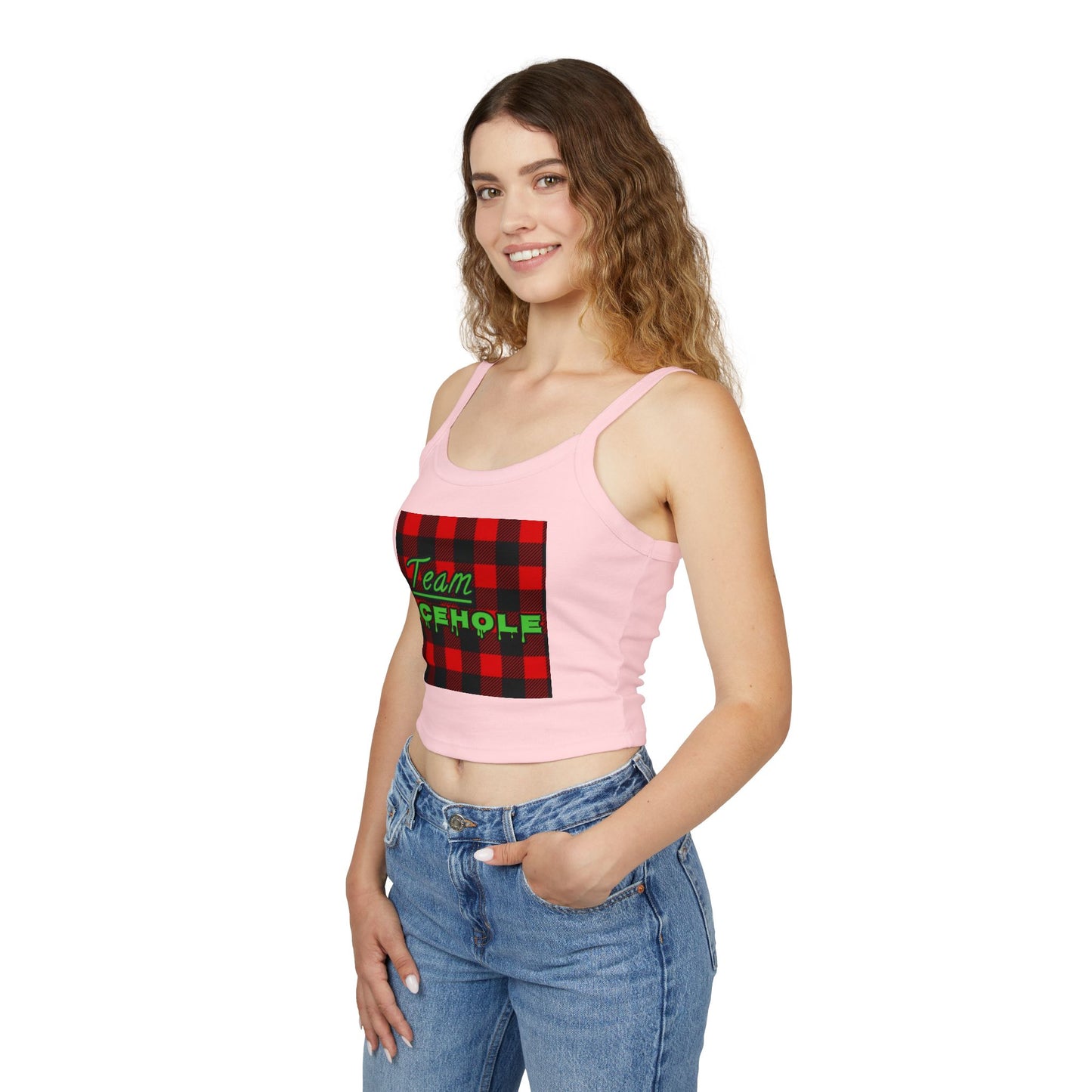 Team Icehole Spaghetti Strap Belly Tank Top