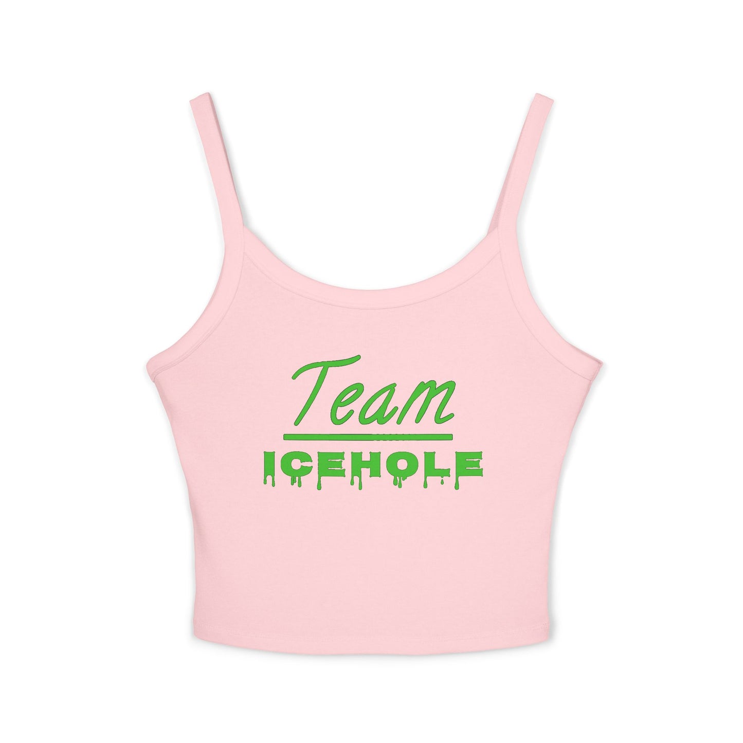 Team Icehole Transparent Background Women's Spaghetti Strap Belly Tank Top