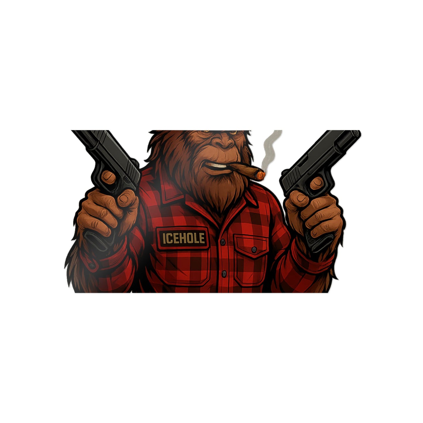 Biker Sasquatch Die-Cut Stickers - Team IceHole Design