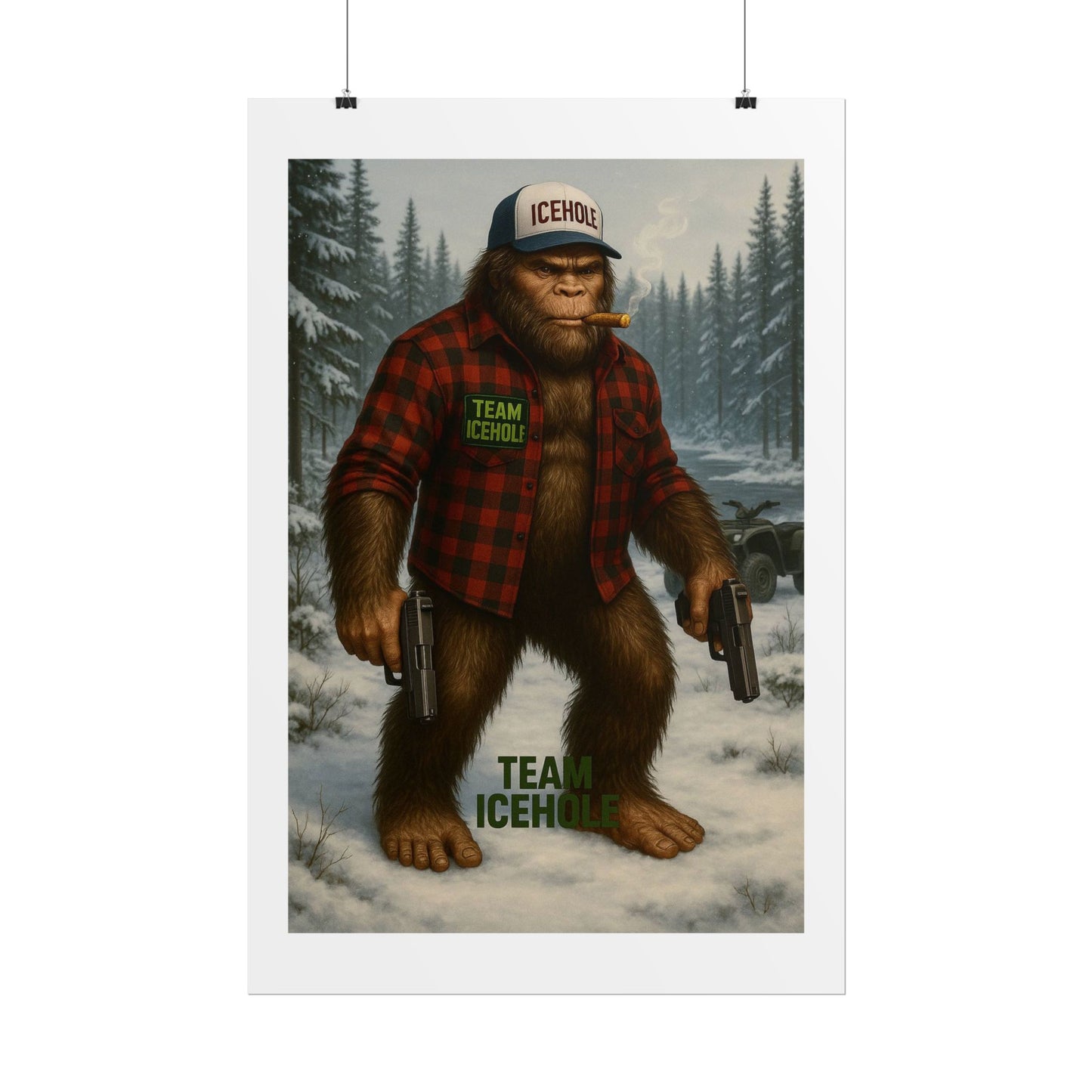 Team IceHole Bigfoot Logo Rolled Poster