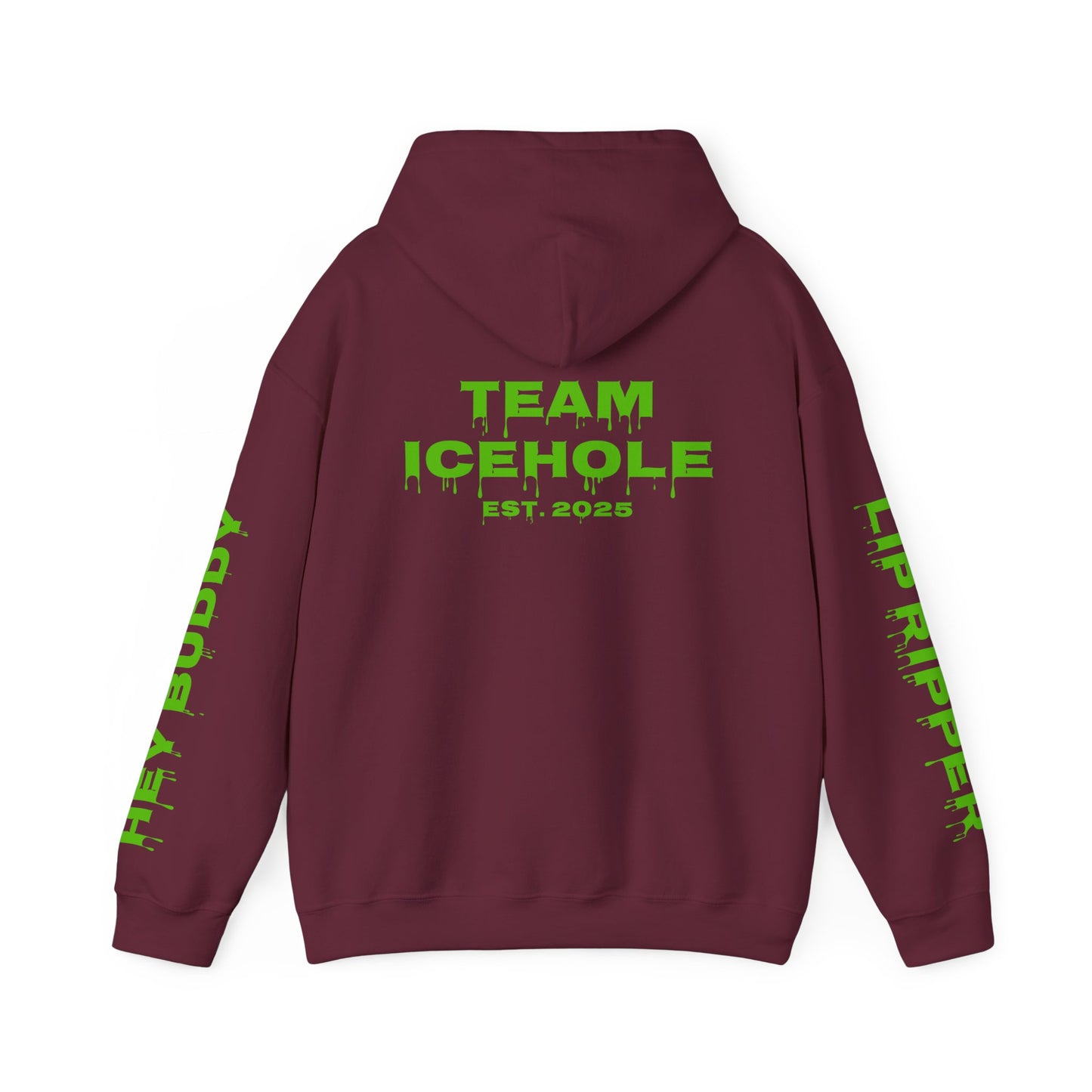 Hoodie - Minimal Green "PAUL / TEAM ICEHOLE" Front Graphic Hoodie