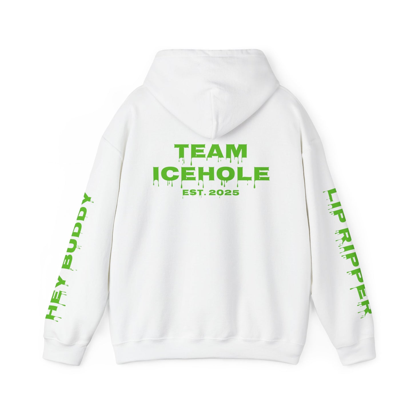 Hoodie - Minimal Green "PAUL / TEAM ICEHOLE" Front Graphic Hoodie