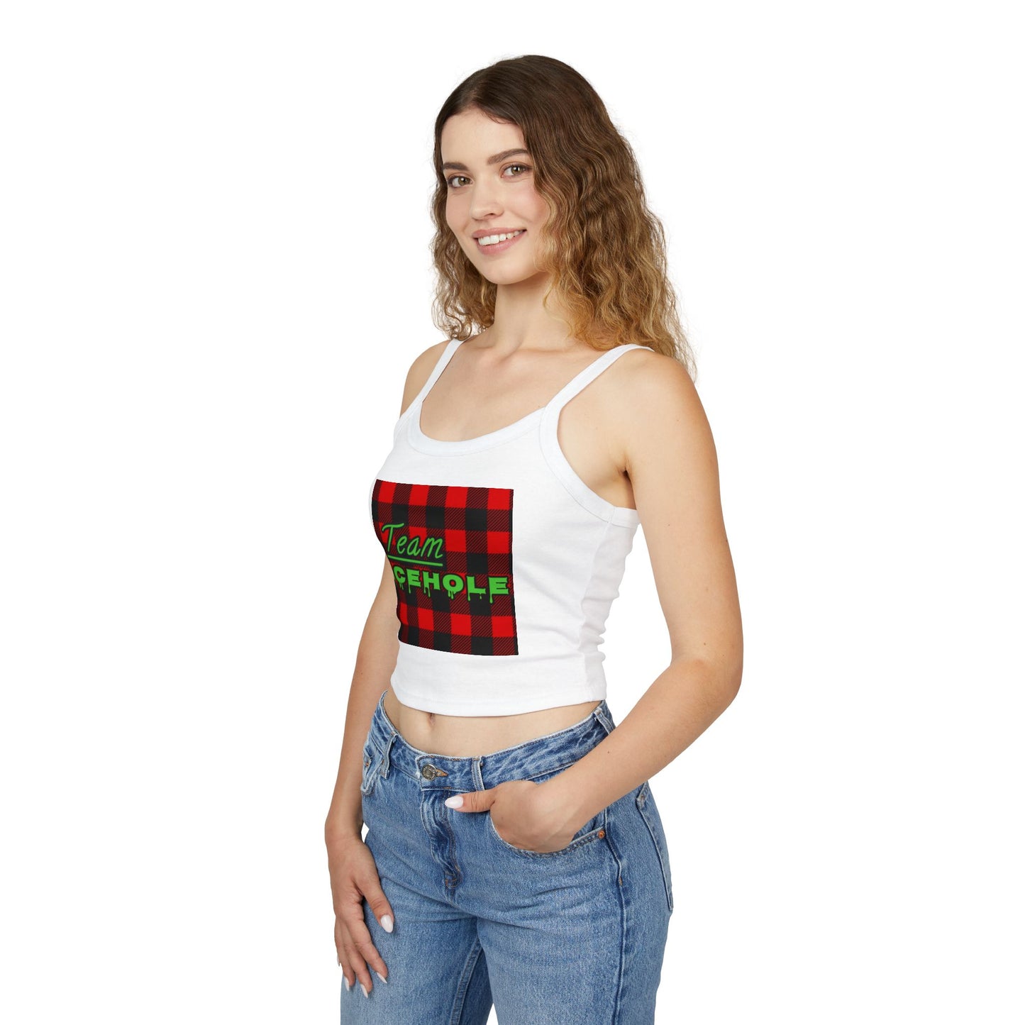 Team Icehole Spaghetti Strap Belly Tank Top