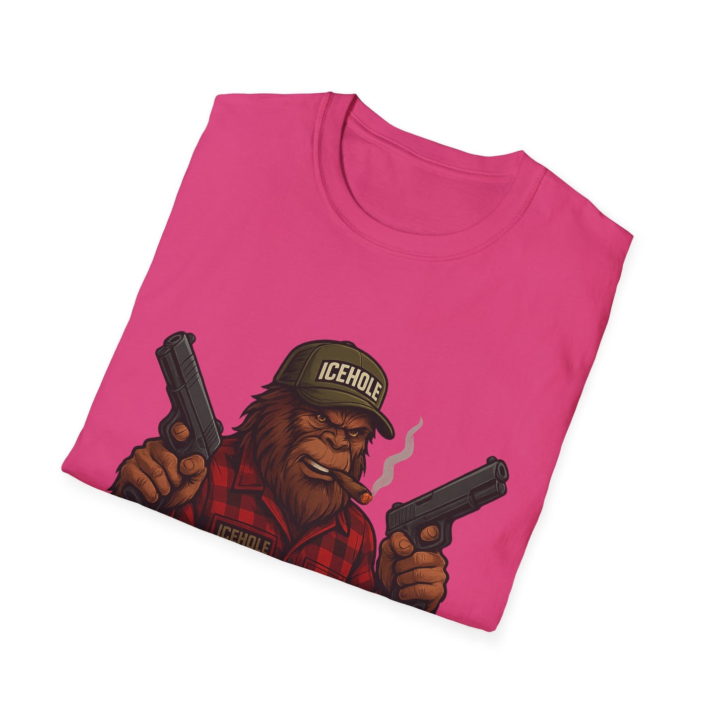 Bigfoot Graphic No Background Team IceHole Mascot T-Shirt - Unisex Softstyle Tee