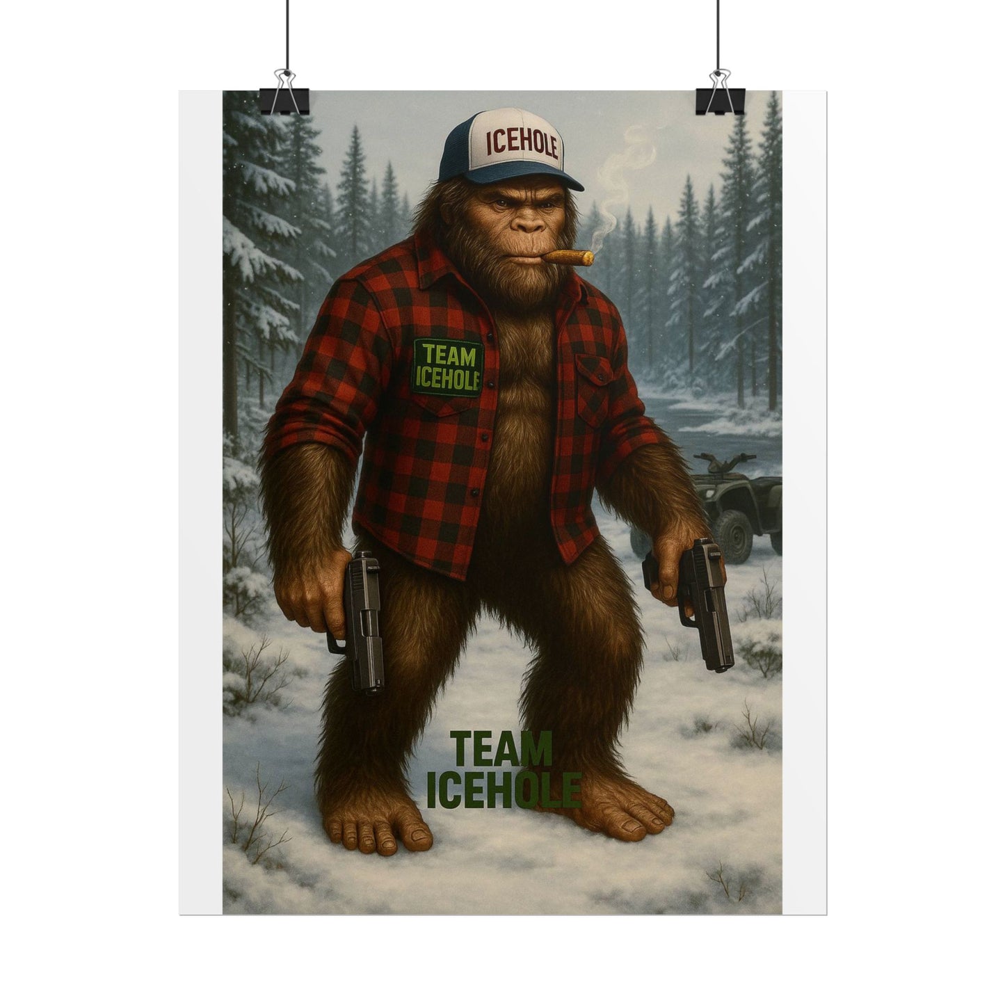 Team IceHole Bigfoot Logo Rolled Poster