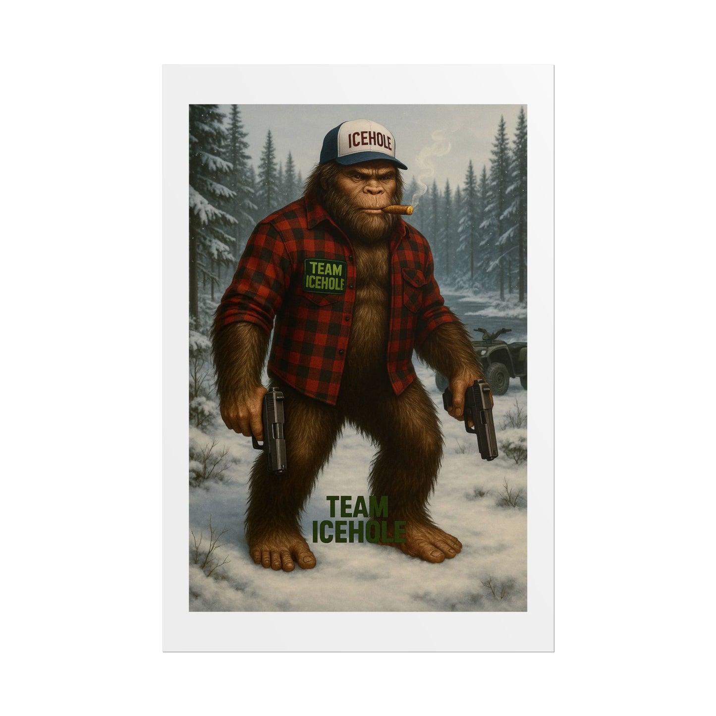 Team IceHole Bigfoot Logo Rolled Poster